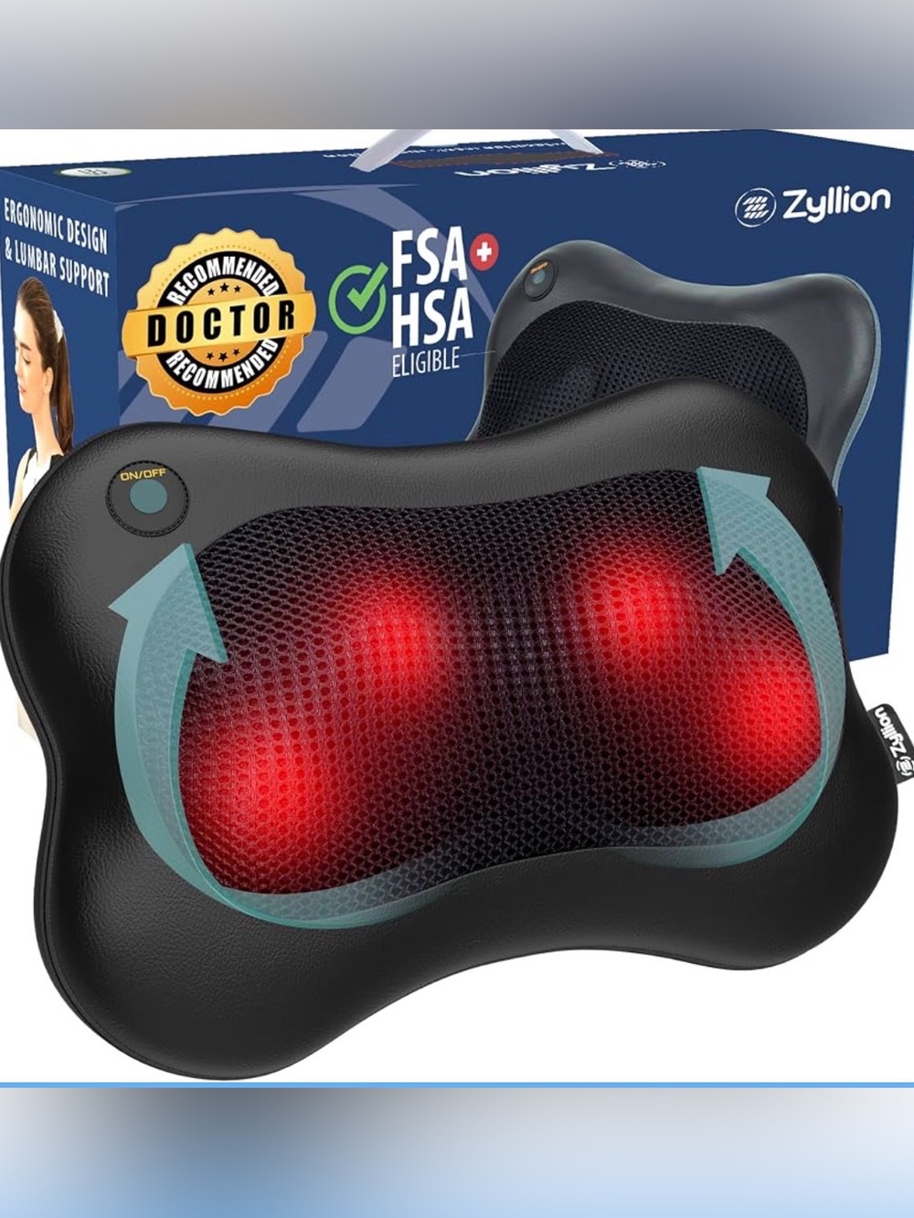 Zyllion Shiatsu Back and Neck Massager with Heat